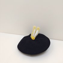SUNTEKins秋冬新款韩版婴幼儿童洋气针织帽贝雷帽子宝宝柔软画家毛线帽(约7个月-4岁（46-52cm）有弹性 黑色（兔耳朵）)