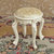 京好 欧式梳妆凳子 现代简约环保小碎花化妆凳古典创意布艺实木椅A71(金色面圆凳 散装发货)