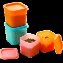 西派珂/CMCPACK 迷你方形塑料储物盒密封盒杂粮茶叶盒冰箱保鲜收纳盒(买5个送1个 容量230ml)