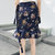 半身裙2018夏季新款复古裙子一片式系带短裙(B13号-蓝底黄花 均码(一片式可调节)()