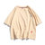 X17短袖T恤男2022年款日系宽松仿棉麻清爽透气圆领半袖体恤大码刺绣XCF0006(米色 XL)