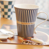 创意陶瓷杯子 马克杯套装 情侣杯水杯套装咖啡杯带盖带勺英伦风(锦上添花)