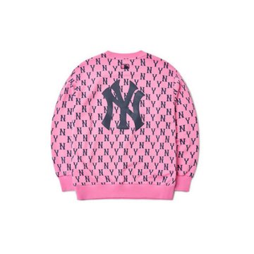 mlb男女同款满印大字母老花卫衣深粉3amtm0614休闲xl码其他百搭