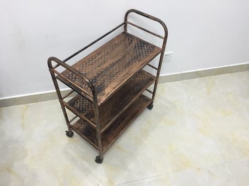 火锅店菜架三层铁艺串串香烧烤架子厨房餐厅置物架推车蔬菜架长603275