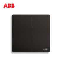 ABB官方旗开关插座面板轩致无框星空黑色系列USB+五孔一开单控双控错位二三插三孔16A电视电话电脑六类网插86型家用(两开双控AF126-885)