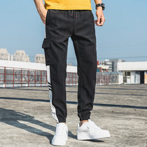 筑恒丰 男款 2020春季新款束腿运动风休闲裤Z225(黑白色 L)