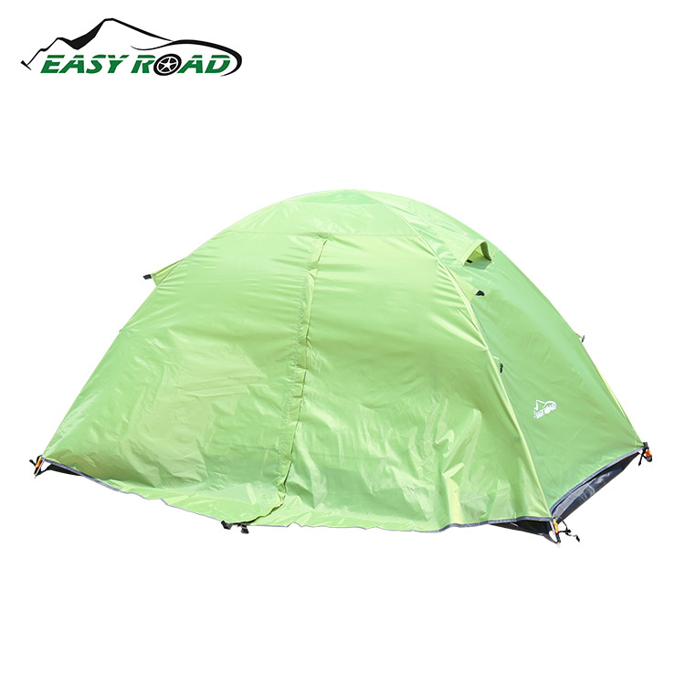 易路达双层铝杆帐篷YLD-ZD-005便携轻盈登山防风雨帐篷3-4人野营度假郊游帐篷(绿色)