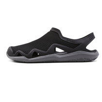 Crocs卡洛驰男鞋网布涉水凉鞋205701激浪205289户外休闲鞋203967(M11 205701-黑色/石板灰-0DD)
