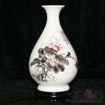 中国龙瓷 花瓶开业礼品家居装饰办公客厅瓷器摆件高档工艺商务礼品德化手绘陶瓷LPF3545LPF3545