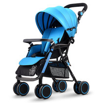 便携婴儿推车 可坐可躺 折叠避震儿童伞车宝宝手推婴儿童车(A6升级彩管－天蓝)