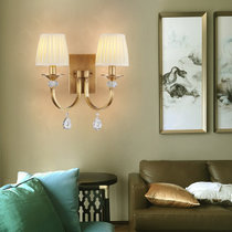 欧菲玛丽 壁灯欧式美式大气创意全铜LED灯具铜灯单头双头(暖光光源 双头)