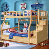 木巴子母床 上下床木质高低床双层床成人儿童房实木多功能1.8米学生床(原木色C249 默认)
