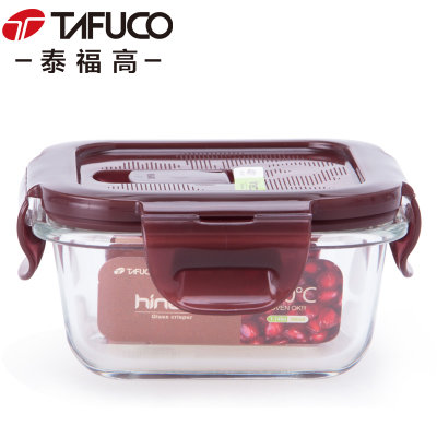 泰福高新款耐热玻璃 保鲜饭盒玻璃饭盒保鲜盒(300ml)