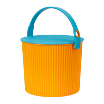 日本 Omnioutil 炫彩桶多功能收纳桶 带盖收纳篮 家用户外储物凳 凳子 真快乐厨空间(橙色 8L)