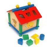 益智积木 一点 多彩积木屋 智慧屋 形状拆装屋 木制玩具