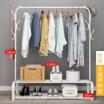 简易衣柜挂衣架宿舍出租房布艺衣服架家用铁架子卧室收纳现代简约kb6(白色双层(可放10双鞋)-110cm/21 无门—需自行组装)