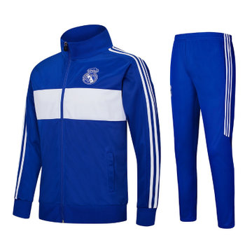 并力秋冬新款1718俱乐部皇马长袖足球服套装长裤运动休闲训练球服diy