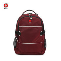瑞士军刀商务电脑包双肩包男士 旅游背包中学生书包旅行(红色)