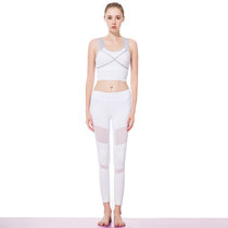 凯仕达新品女款时尚修身显瘦两件套跑步运动健身服瑜伽服套装 B6032(白色整套 L)