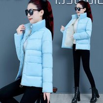 反季棉衣女2021新款韩版时尚宽松冬季小棉袄女士短款流行棉袄外套(蓝色 XL -【110-125斤】)