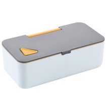 日式可微波炉加热餐盒手机餐盒 学生单层塑料便当盒(橙色)