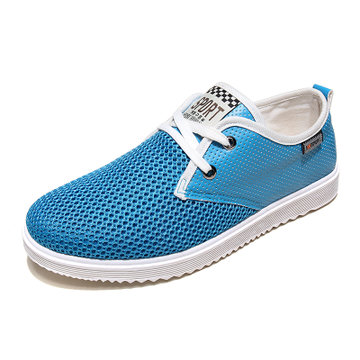 夏季透气网面男士休闲鞋网布懒人板鞋网眼运动男鞋网鞋子新款蓝色41