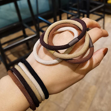 10条装韩国高弹力耐用发圈10条黑色