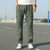 BEBEERU多袋裤工装裤纯色裤男长裤潮直筒加肥大码休闲男户外裤子 AT(XL AT2226-灰绿)