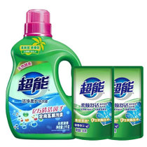 超能洁净柔护洗衣液2kg+补充液500g*2袋（补充液新老包装随机发） 超值组合 天然酵素 绿色环保 深层洁净