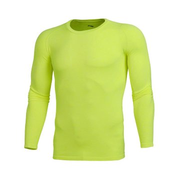 李宁长袖紧身衣长袖t恤专业健身衣速干综合训练运动上衣健身服浅绿色s