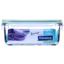 Glasslock韩国进口钢化玻璃保鲜盒(MCRB110)1100ml 可微波炉 中大号