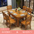 实木欧式餐桌椅组合伸缩小户型多功能折叠大理石西歺桌圆桌方饭桌(1.5米柚木色配8椅)