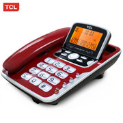 TCL 电话机 来电显示 206 免电池 办公家用固定电话座机(红色)