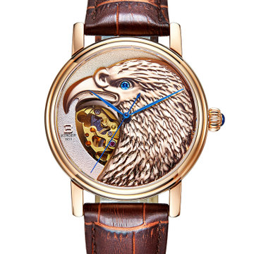 宾格(binger)手表男士镂空新款老鹰全自动机械表商务男表(d107c)