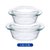 玻璃碗带盖微波炉专用器皿蒸蛋碗泡面碗家用耐高温汤碗餐具套装(1.5L+2.0L)