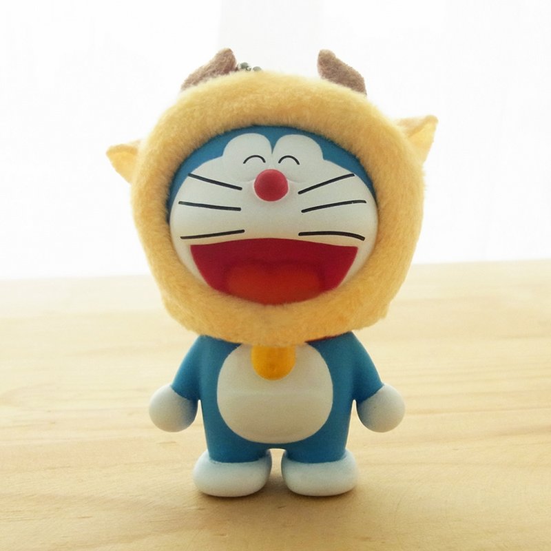 哆啦a梦12生肖毛绒头套玩具公仔pvc搪胶吊饰牛