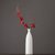 日式禅意白色陶瓷花瓶花艺套装新中式客厅插花装饰仿真腊梅花摆件(高款花瓶+红色腊梅)