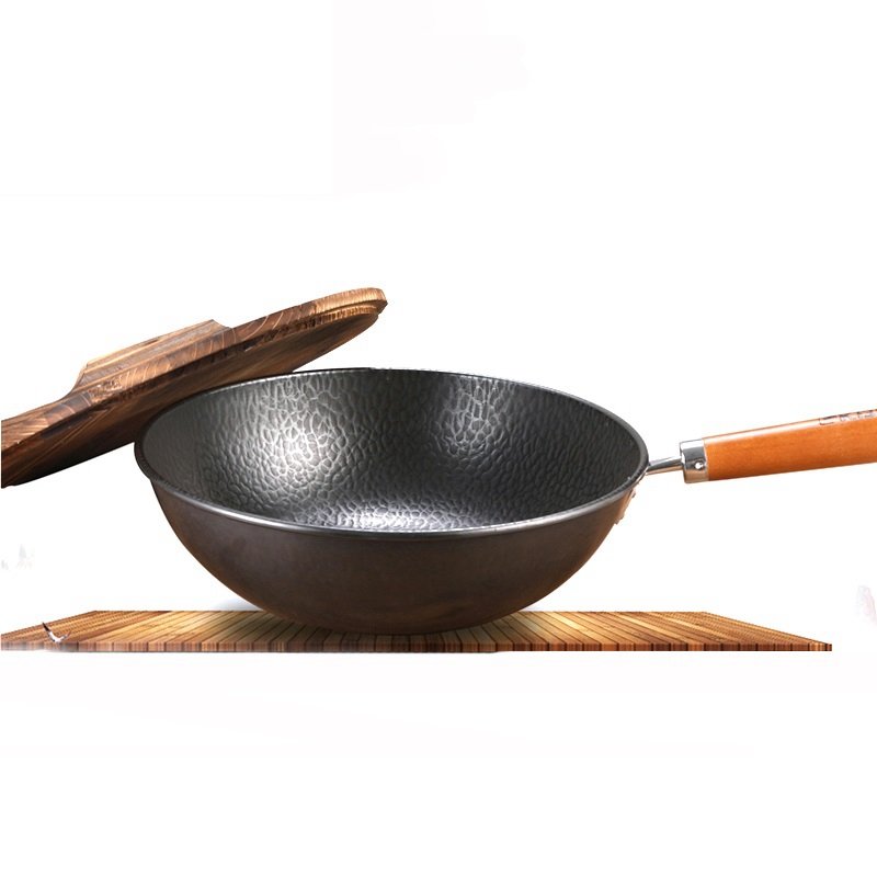 【康巴赫炒锅图片】康巴赫老铁锅小锤冷锻技术密锻炒锅30cm家用传统