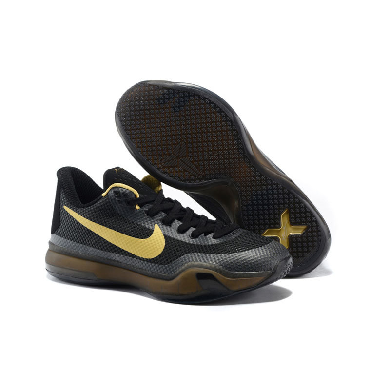 kobe10低帮气垫男鞋科比黑曼巴 全明星低帮战靴(黑金 44)