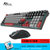 RK932无线机械键盘鼠标套装游戏电竞发光108键104键PBT有线双模2.4G青轴红轴茶轴充电白色英雄联盟笔记本(932无线套装--黑红 青轴)