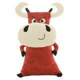红牛抱枕公仔 牛牛靠枕布娃娃毛绒玩具(酒红色 60厘米)