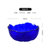 日式锤纹金边玻璃沙拉碗创意家用北欧风透明水果盘套装甜品沙拉碗套装(蓝色金边沙拉碗大号)