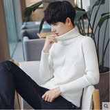 高领毛衣男修身韩版圆领针织衫冬季学生青少年线衣MLS-17019(浅灰色 M)