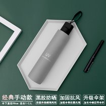 雨伞女全自动晴雨两用伞男遮阳防晒太阳折叠伞定制广告伞印字logo(浅灰色 默认版本)