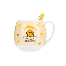 MINISO名创优品Sanrio Characters带勺陶瓷杯咖啡杯茶杯可爱少女(【蛋黄君】480ml 默认版本)