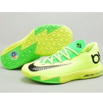 nike耐克杜兰特6代低帮男女休闲运动鞋情侣篮球鞋8317荧光绿黑42