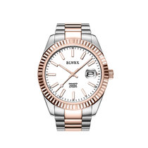 宝柏士（BLWRX）经典极简钢壳钢带BL126310男款手表(白面玫瑰金钉)