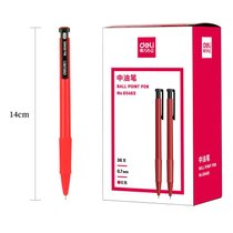 得力(deli)0.7mm按动式中油笔圆珠笔原子笔 6546S 36支/盒 (红蓝黑颜色备注)(红色)