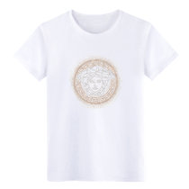 欧洲站美杜莎夏季2020新款潮流牌男士丝光棉烫钻短袖T恤大码体恤(L 白色)