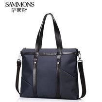SAMMONS 萨蒙斯 欧美范潮流时尚男士手提包防水尼龙商务竖款斜挎包撞包男包